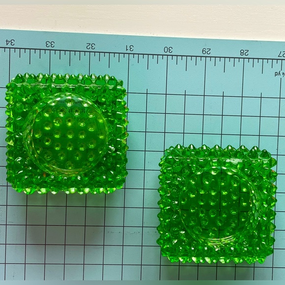 Vintage Green Candle Votive Set of Two - Picture 7 of 9